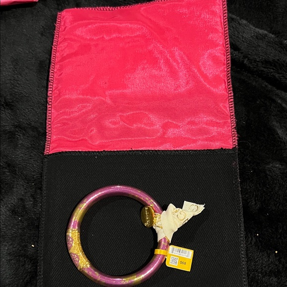 NWT BuDhaGirl pink Koi tuzzubi Pink and Gold Bangle Bracelet - Picture 2 of 4